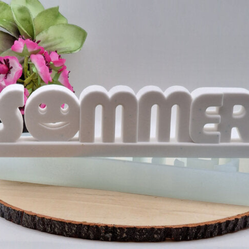 Silikonform Gießform Sommer Smile kaufen für DIY Gießen mit Raysin Beton Gips Keramikpulver und Resin sommerliche Smiley Deko für Zuhause und Geschenkideen