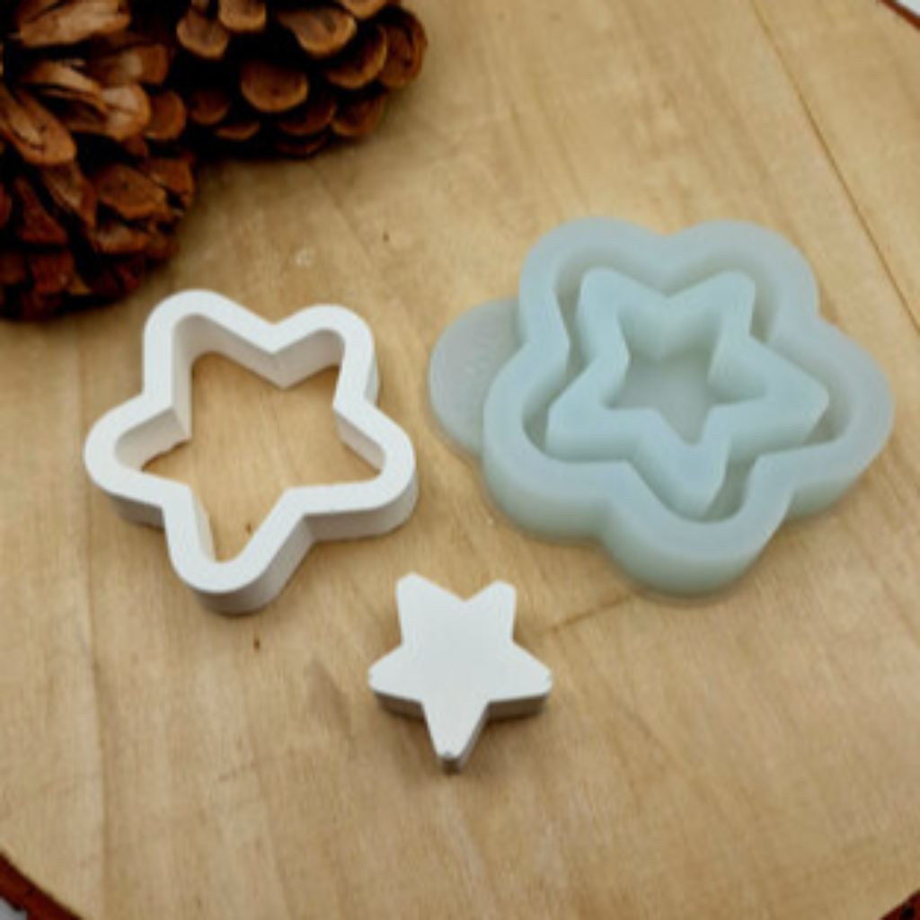 Silikonform Gießform Stern klein kaufen für DIY Gießen mit Raysin Beton Gips Keramikpulver und Resin dekorativer Stern für Weihnachts Deko und Bastelideen