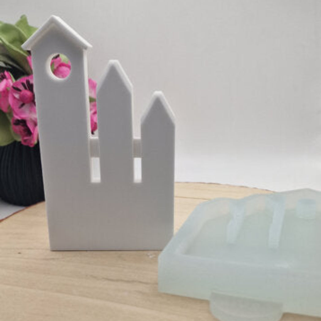 Silikonform Gießform Zaun Nr 2 einzeln kaufen für DIY Gießen mit Raysin Beton Gips Keramikpulver und Resin dekorativer Zaun für Garten und Deko