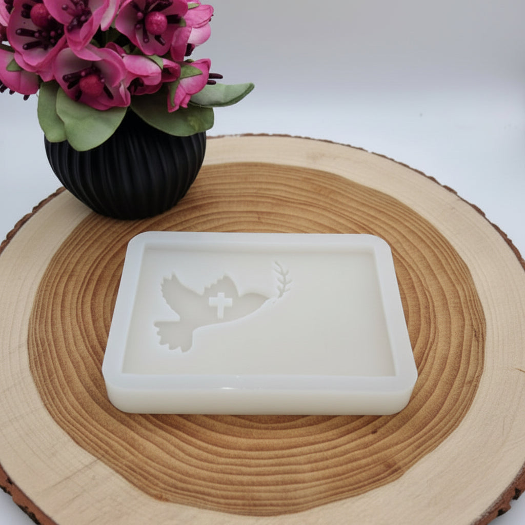 Silikonform Gießform Gutscheinverpackung Set Taube zum Gießen von kreativer Geschenkdeko zur Taufe, Kommunion oder Konfirmation