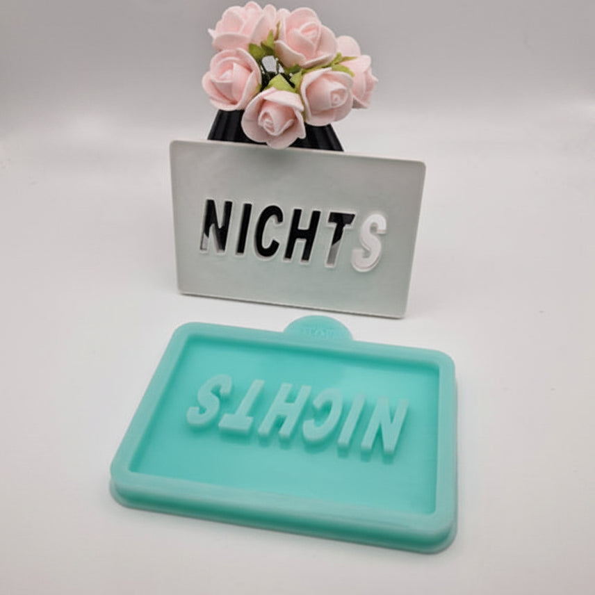 Silikonform Gießform Gutscheinverpackung Vorderseite ohne Motiv zum Gießen von kreativer Geschenkdeko aus Raysin, Beton oder Gips