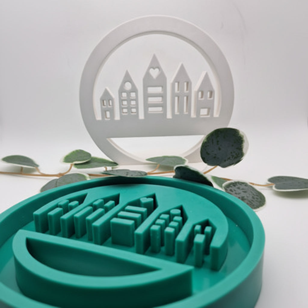 Silikonform Häuser Loop als Dekoform für kreative DIY Deko, moderne Wohn-Deko und liebevolle Geschenkideen