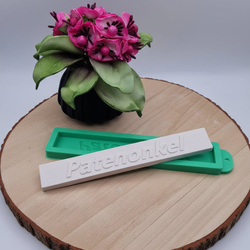 Silikonform Gießform Klötzchenform Patenonkel zum Gießen von liebevoller Geschenkdeko aus Raysin, Beton oder Gips