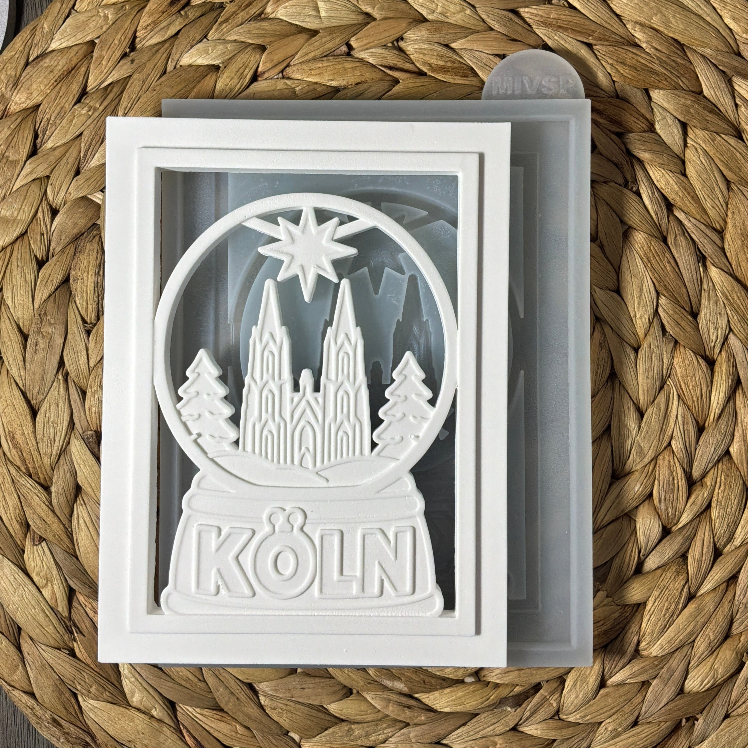 Silikonform Laterne Köln Dom Schneekugel für festliche Weihnachtsdekoration