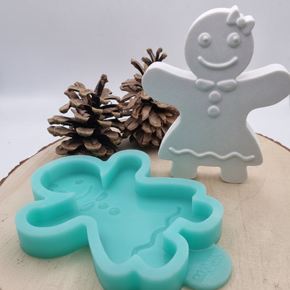 Silikonform Gießform Lebkuchen Frau zum Gießen von kreativer Weihnachtsdeko aus Raysin, Beton oder Gips