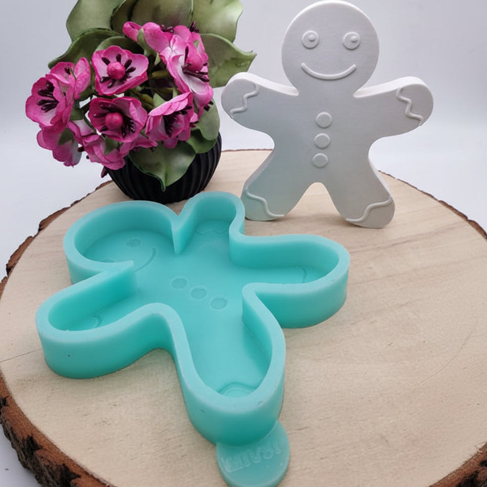 Silikonform Gießform Lebkuchen Mann zum Gießen von kreativer Weihnachtsdeko aus Raysin, Beton oder Gips