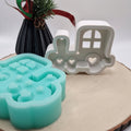 Silikonform Gießform Lichter Lokomotive zum Gießen von kreativer DIY Deko aus Raysin, Beton oder Gips
