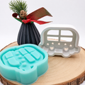 Silikonform Gießform Lichter Wagon zum Gießen von kreativer DIY Deko aus Raysin, Beton oder Gips