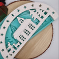Silikonform Gießform Lichterbogen Schwibbogen Kirche zum Gießen von stimmungsvoller Weihnachtsdeko aus Raysin, Beton oder Gips