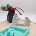 Silikonform Gießform Maria und Josef zum Gießen von stimmungsvoller Weihnachtsdeko aus Raysin, Beton oder Gips