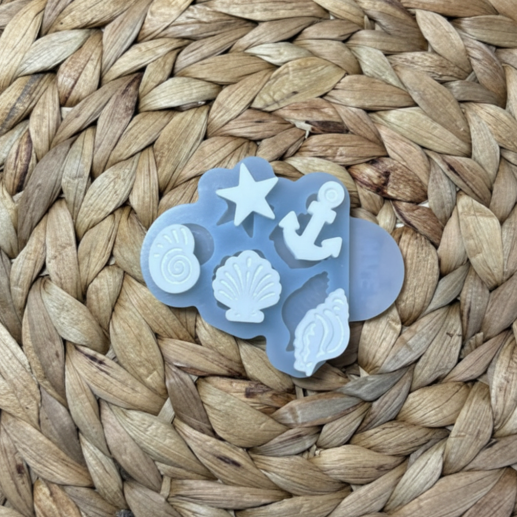Silikonform maritime Motive für kleine DIY-Deko aus Raysin, Beton, Gips oder Resin