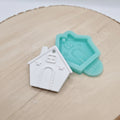 Silikonform Gießform Mini Anhänger Haus zum Gießen von kreativer DIY Deko aus Raysin, Beton oder Gips