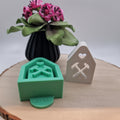 Silikonform Gießform Mini Lichterhaus Ruhrpott mit geradem Dach zum Gießen von stimmungsvoller DIY Deko aus Raysin, Beton oder Gips