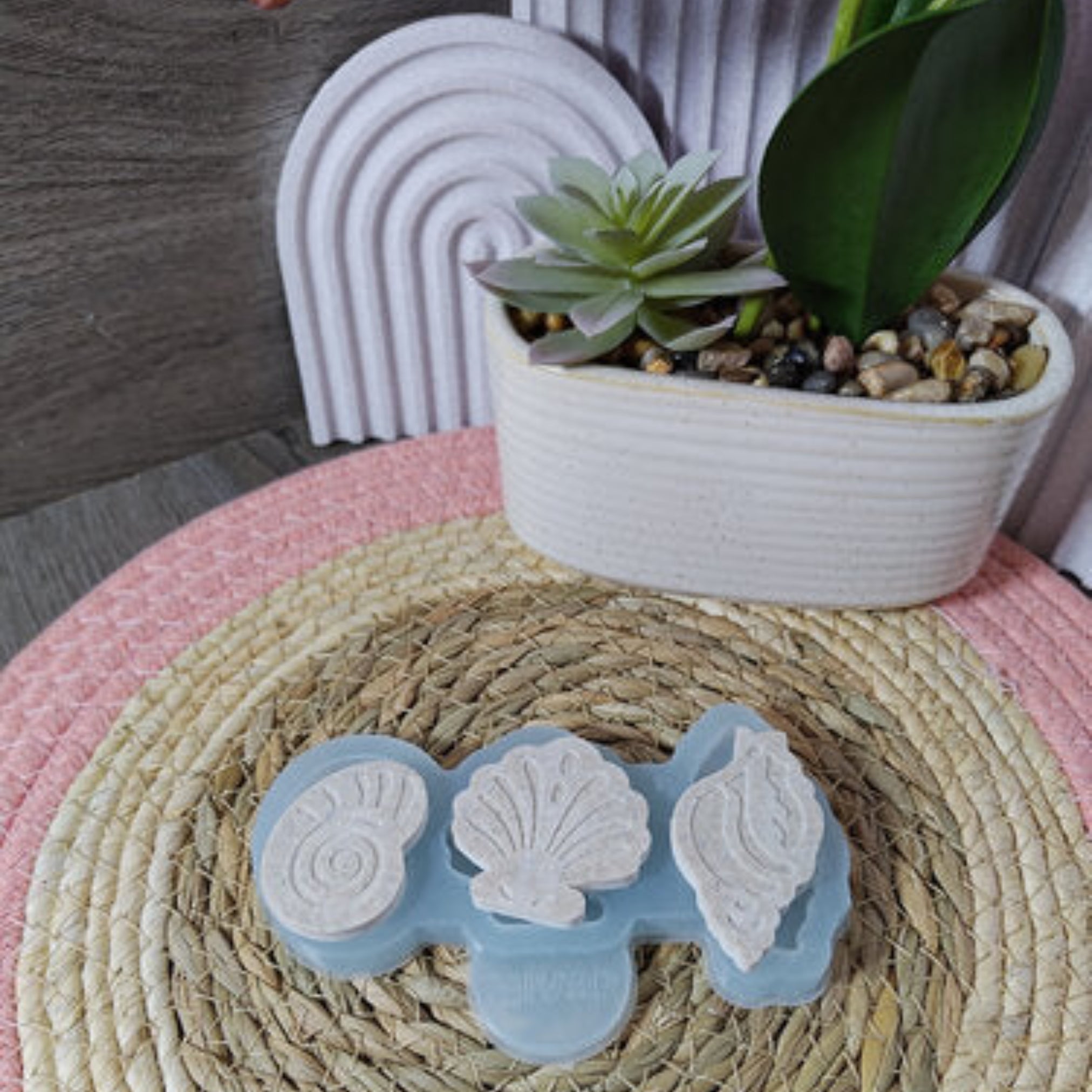 Silikonform Gießform Mini Muscheln Set zum Gießen von maritimer DIY Deko aus Raysin, Beton oder Gips