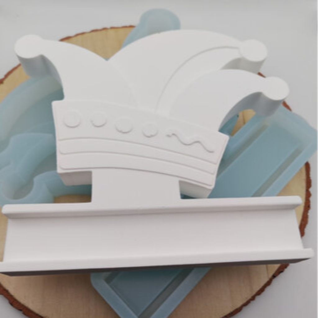 Silikonform Narrenkappe Klötzchenhalter für Raysin, Beton, Gips und Keramikpulver – kreative Gießform für Karneval Deko, Faschingsdeko und dekorative Klötzchenhalter