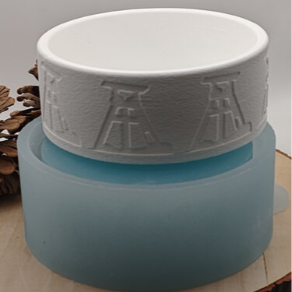 Silikonform Schale Förderturm mit Struktur für Raysin, Beton, Gips und Keramikpulver – dekorative Gießform mit Förderturm Motiv für Ruhrpott Deko, Ablageschalen und kreative DIY Projekte