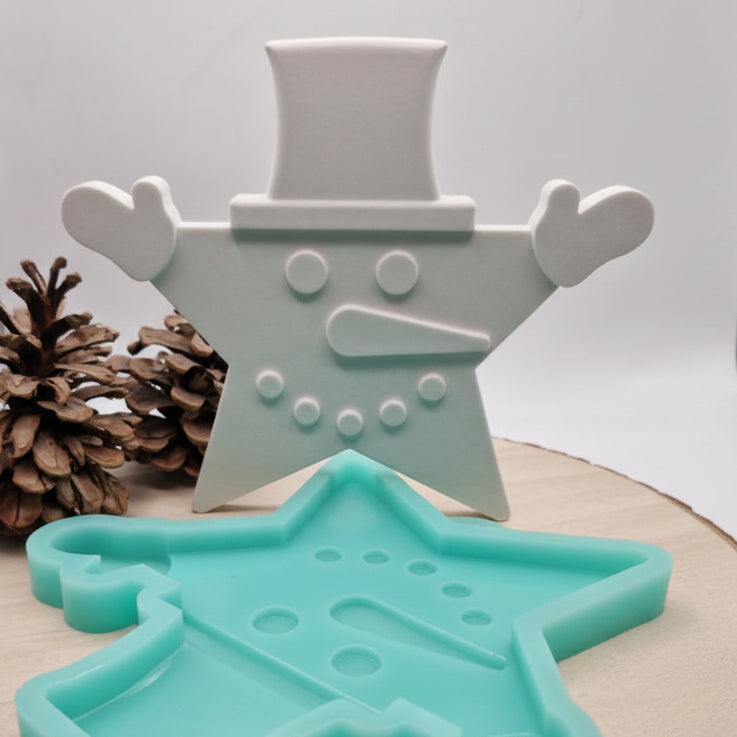 Silikonform Gießform Schneemann Tasche Set zum Gießen von kreativer Weihnachtsdeko aus Raysin, Beton oder Gips