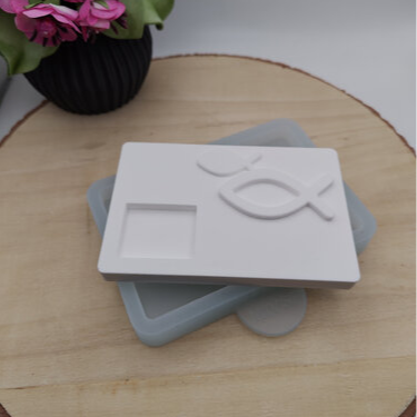Silikonform Schokohalter Fisch für Raysin, Beton, Gips und Keramikpulver