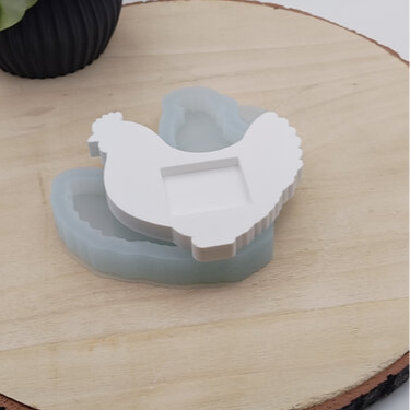 Silikonform Schokohalter Huhn für Raysin, Beton, Gips und Keramikpulver
