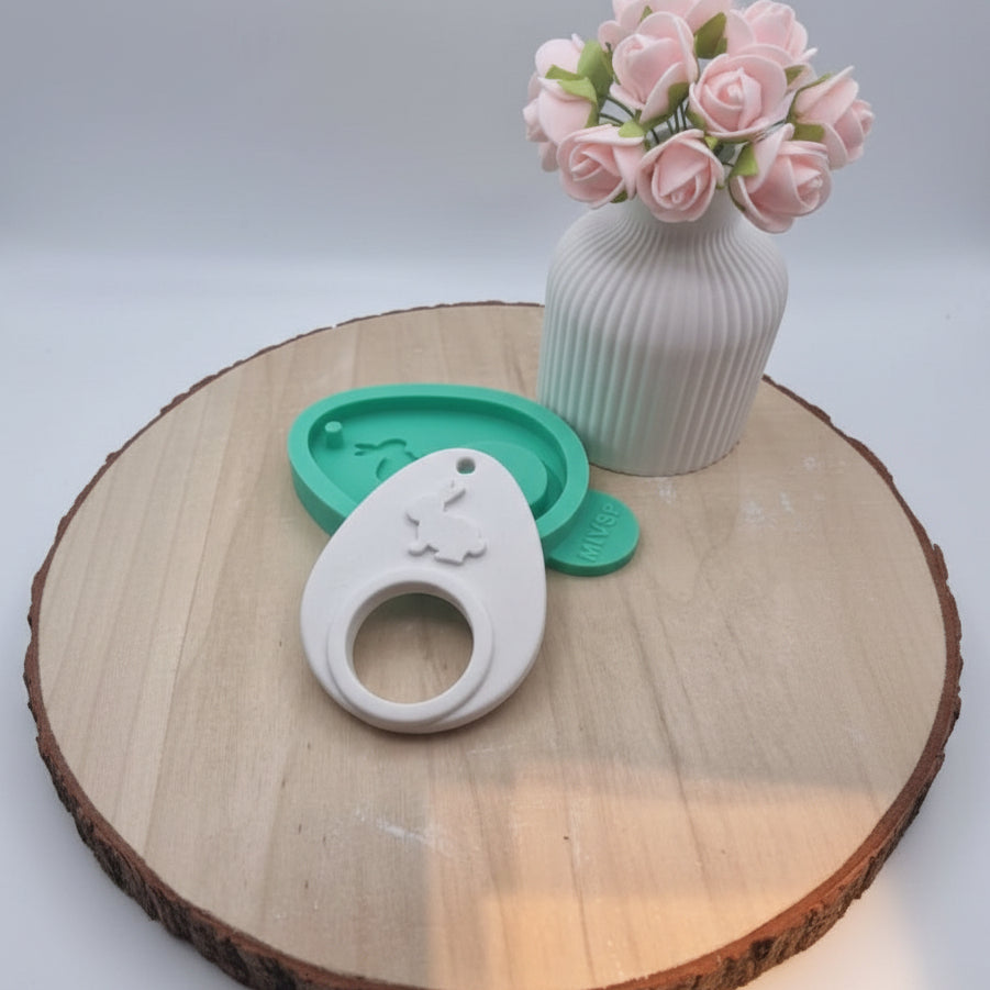 Silikonform Gießform für Schokokugel Ei Osterhase zum Gießen von kreativer Osterdeko aus Raysin, Beton oder Gips