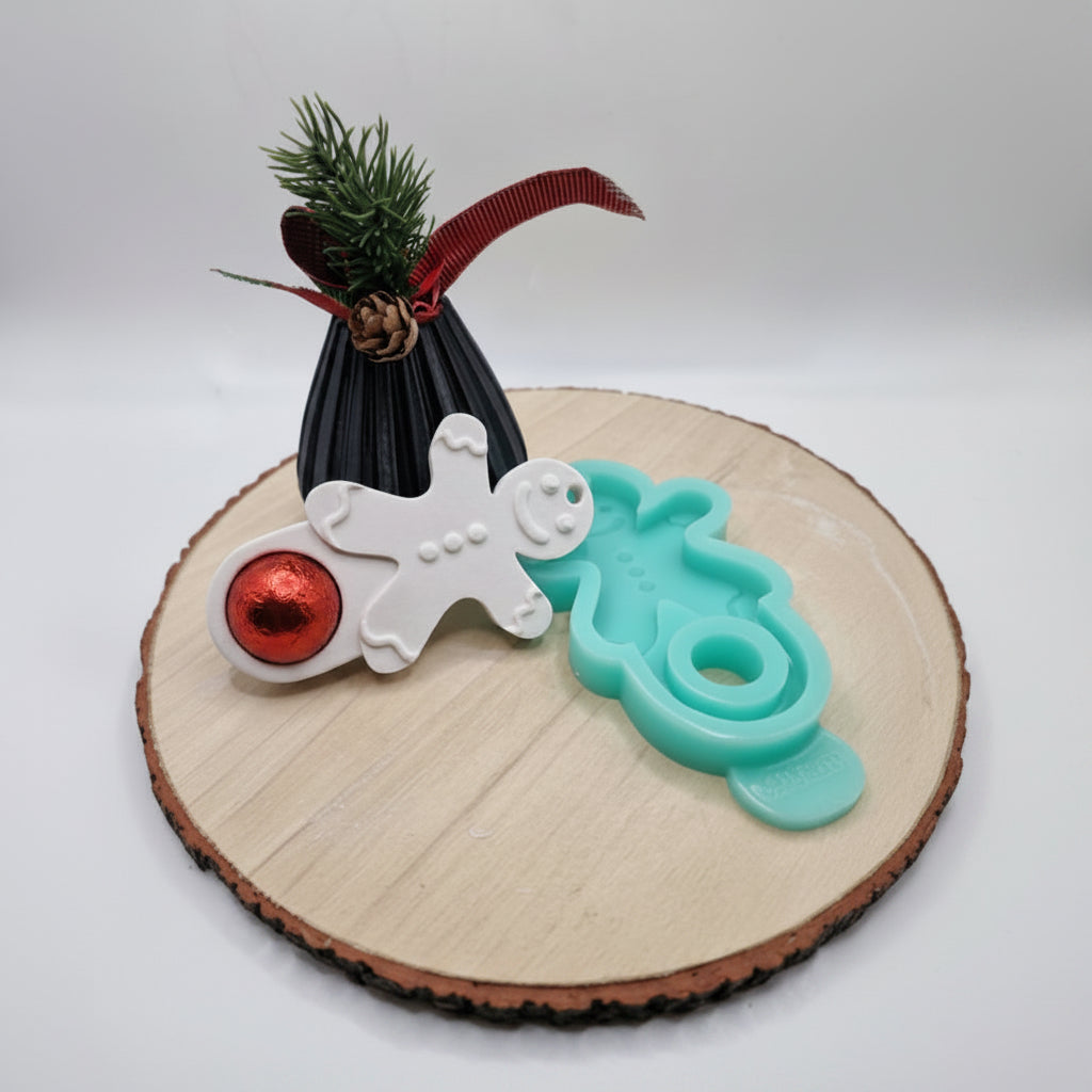 Silikonform Gießform für Schokokugel Lebkuchen Mann zum Gießen von kreativer Weihnachtsdeko aus Raysin, Beton oder Gips