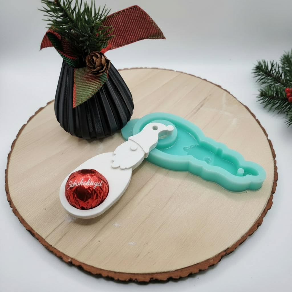 Silikonform Gießform für Schokokugel Nikolaus zum Gießen von kreativer Weihnachtsdeko aus Raysin, Beton oder Gips