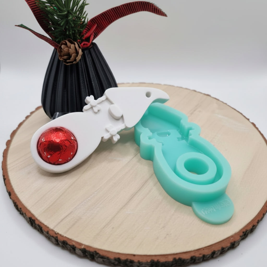 Silikonform Gießform für Schokokugel Wichtel Frau zum Gießen von kreativer Weihnachtsdeko aus Raysin, Beton oder Gips