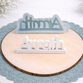 Silikonform Schriftzug Anrath zum Gießen mit Raysin, Beton, Gips oder Keramikpulver für kreative Stadtdeko und Geschenkideen.