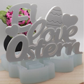 Silikonform Gießform Schriftzug Ei love Ostern zum Gießen von kreativer Osterdeko aus Raysin, Beton oder Gips
