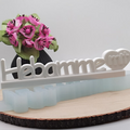 Silikonform Schriftzug Hebamme mit Herz für Raysin, Beton, Gips und Keramikpulver