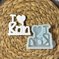 Silikonform Schriftzug I Liebe Köln mit Herz und Standfuß