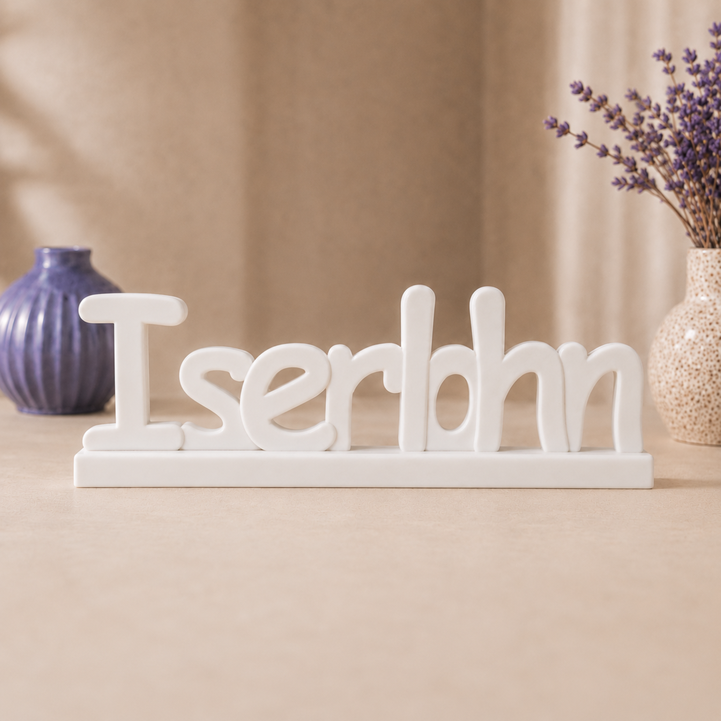 Silikonform Schriftzug Iserlohn mit Standfuß für kreative Heimatdeko