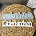 Silikonform Schriftzug Odenkirchen für Raysin, Beton, Gips, Keramikpulver, Wachs und Resin – moderne Gießform für DIY-Heimatdeko.