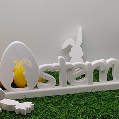 Detailansicht der Silikonform Schriftzug Ostern für DIY Osterdeko und kreative Gießprojekte
