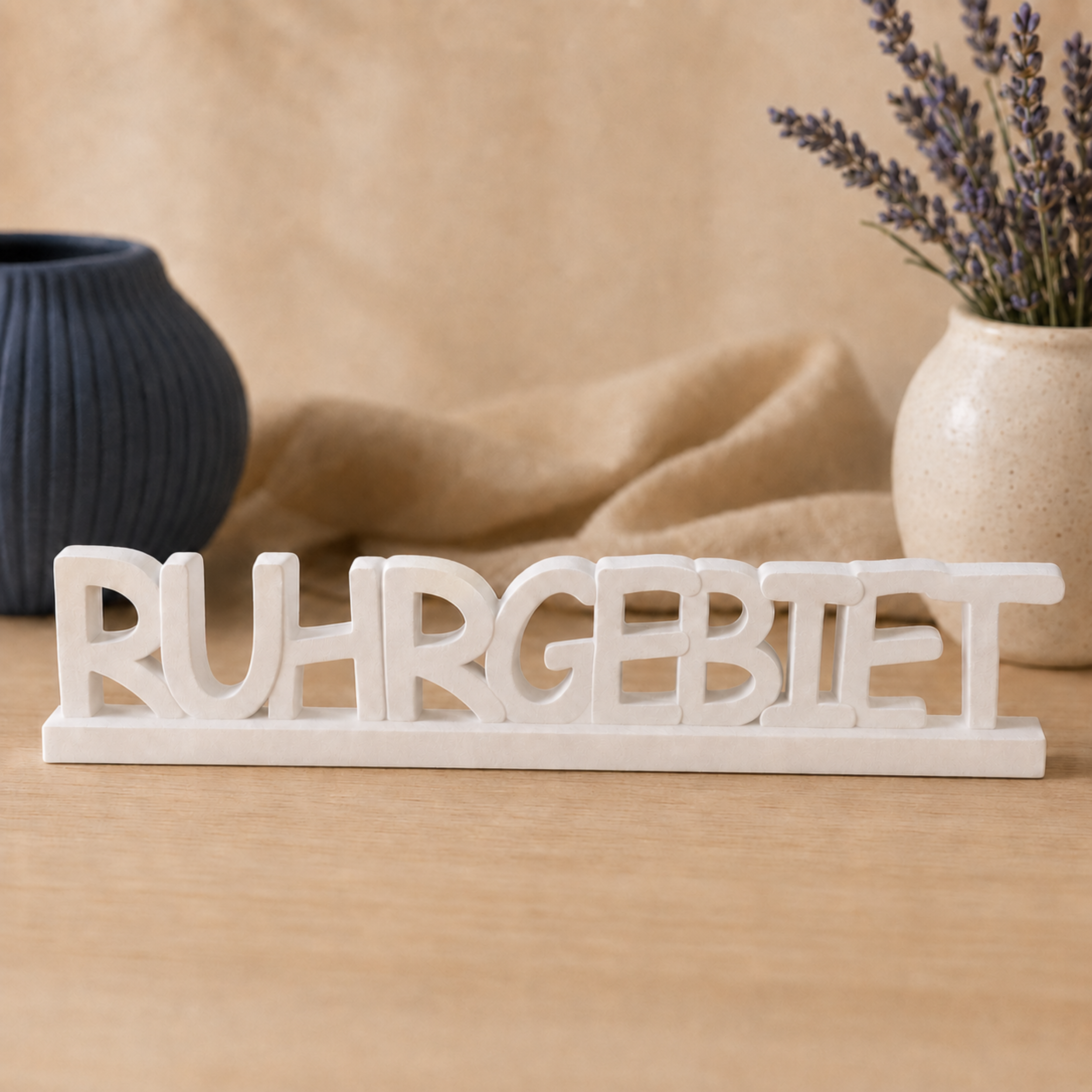 Silikonform Schriftzug Ruhrgebiet mit Standfuß für kreative Heimatdeko