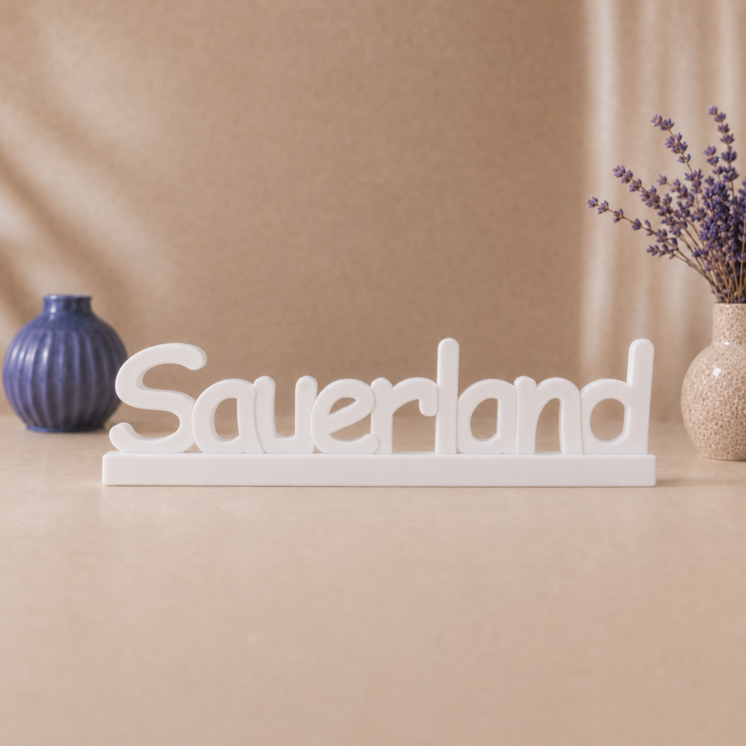 Silikonform Schriftzug Sauerland mit Standfuß für kreative Heimatdeko