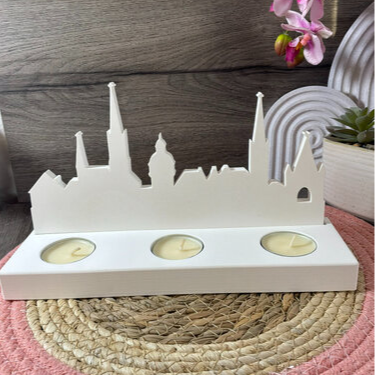 Silikonform Skyline Anrath zum Gießen mit Raysin, Beton, Gips oder Keramikpulver für kreative Stadtdeko, Geschenkdeko und DIY Projekte.