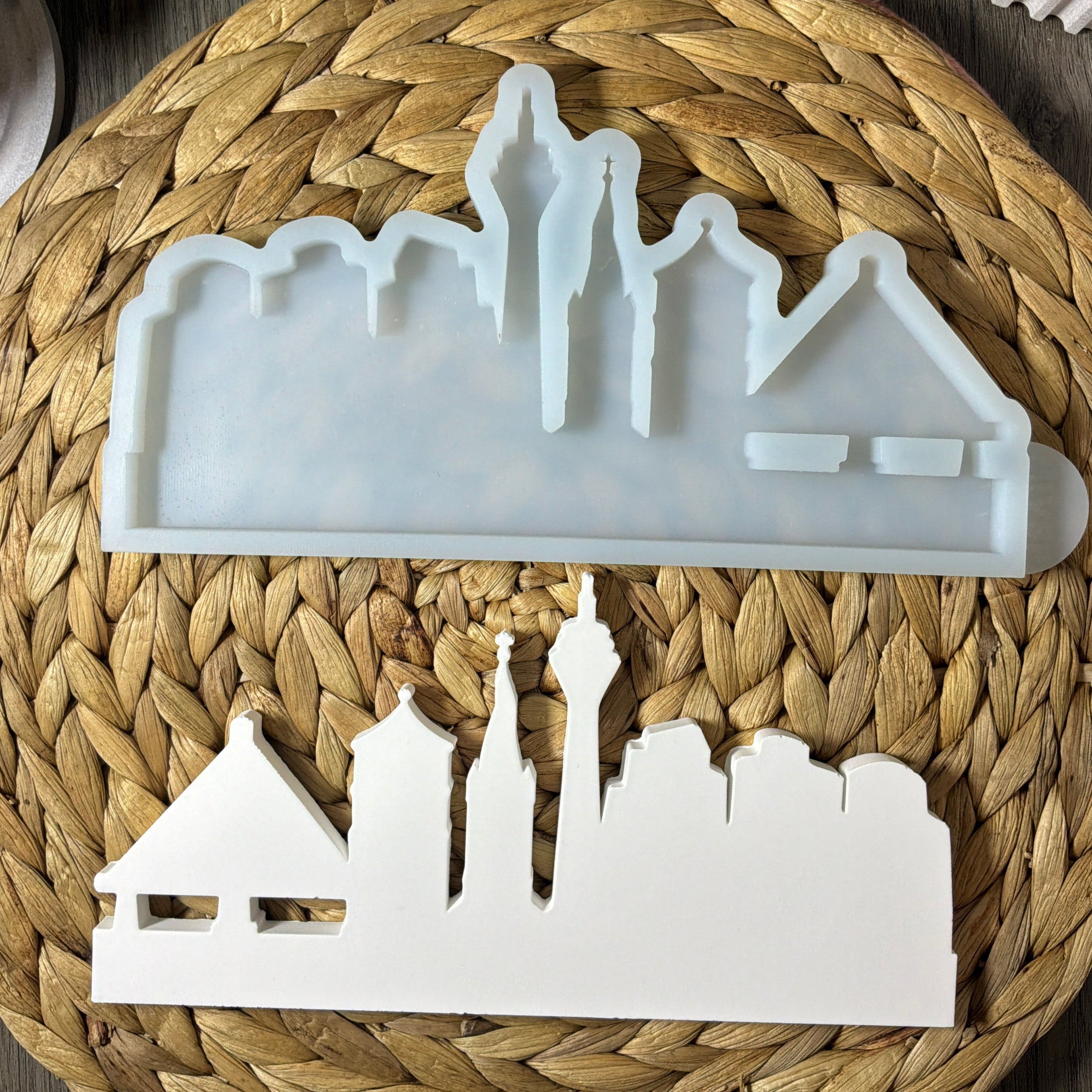 Silikonform Skyline Düsseldorf für kreative Heimatdeko