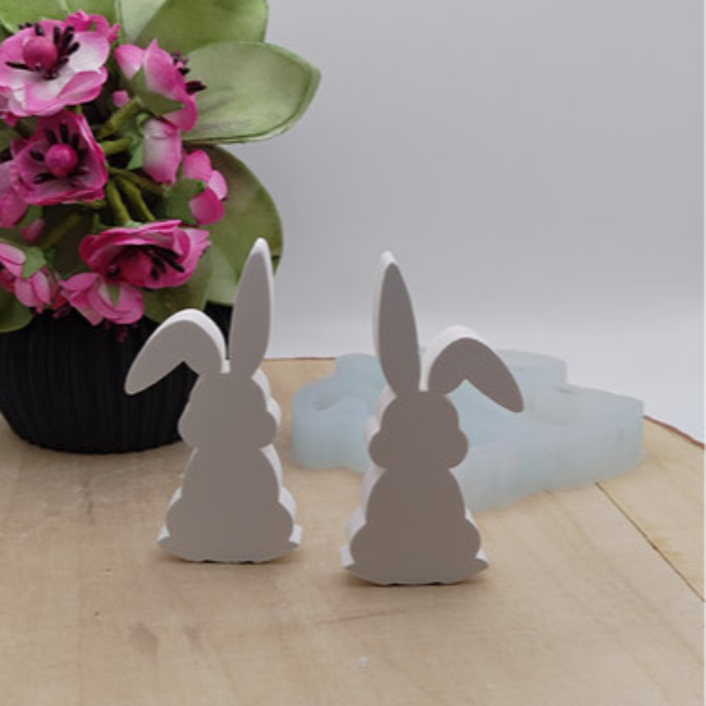 Silikonform stehende Osterhasen für Raysin, Beton, Gips und Keramikpulver – dekorative Gießform für Osterdeko, Frühlingsdeko und kreative DIY Projekte