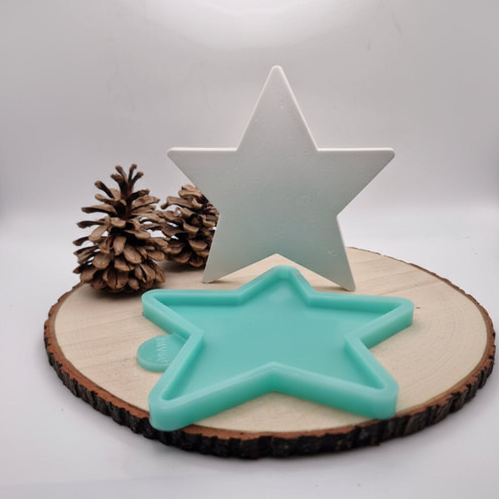 Silikonform Gießform Stern für Tasche einzeln zum Gießen von kreativer Weihnachtsdeko aus Raysin, Beton oder Gips