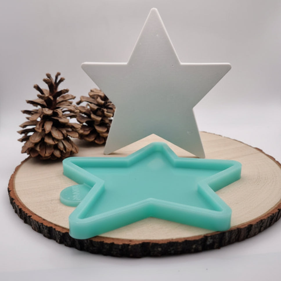 Silikonform Gießform Stern Tasche Set zum Gießen von kreativer Weihnachtsdeko aus Raysin, Beton oder Gips