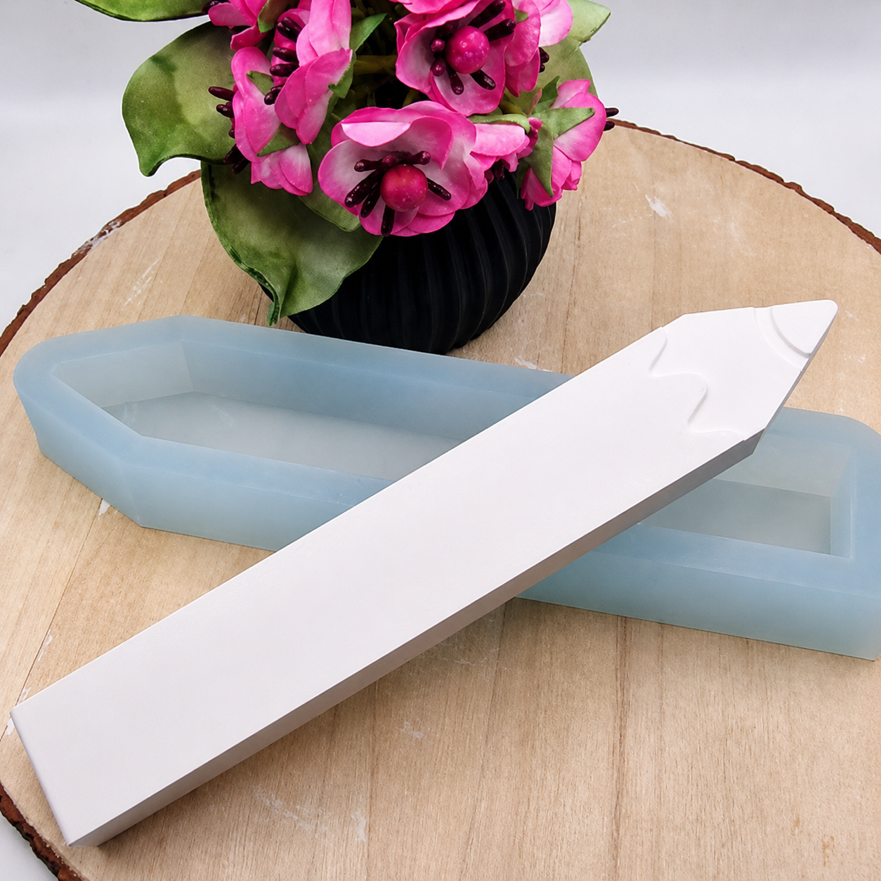 Silikonform Stift mit Einstecker und Einschieber Halterung für Raysin, Beton, Gips und Keramikpulver – kreative Gießform für dekorative Halterungen und DIY Projekte