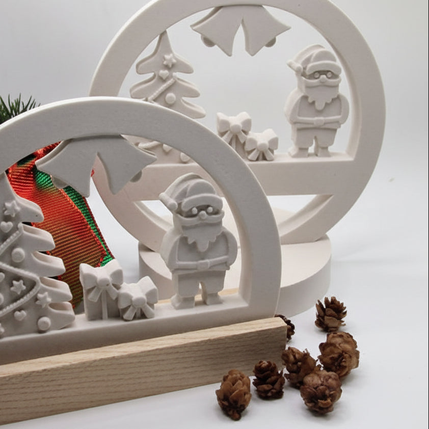 Silikonform Weihnachten Loop als Dekoform zum Gießen mit Keramikpulver, Raysin oder Gips