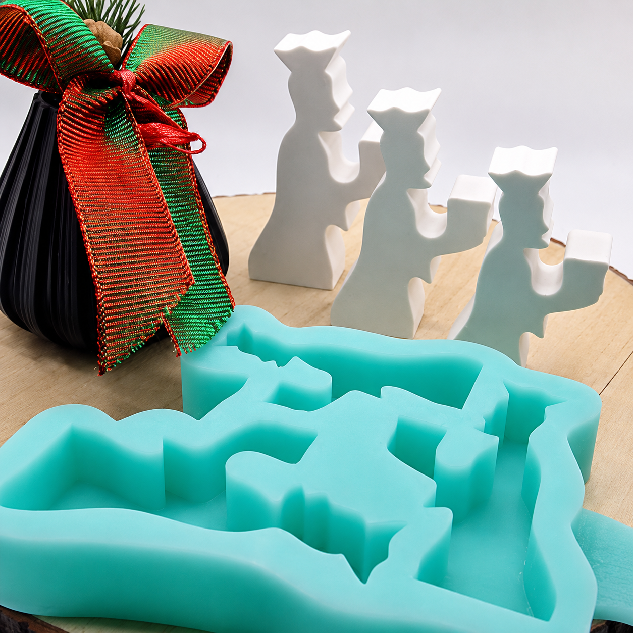Silikonform Weihnachtskrippe Set zum Gießen von festlicher DIY Deko mit Raysin, Beton oder Gips