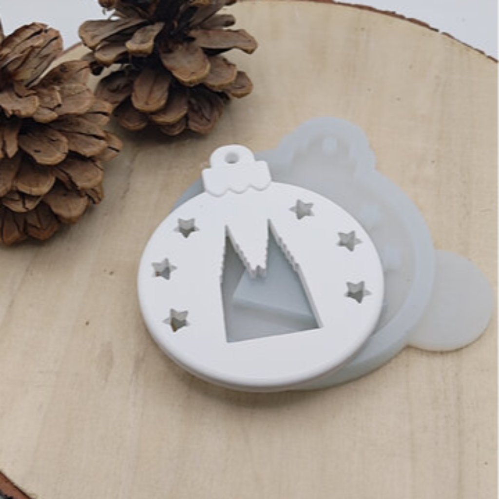 Silikonform Weihnachtskugel Kölner Dom für Raysin, Beton, Gips und Keramikpulver – festliche Gießform für Christbaumschmuck, Weihnachtsdeko und kreative DIY Projekte