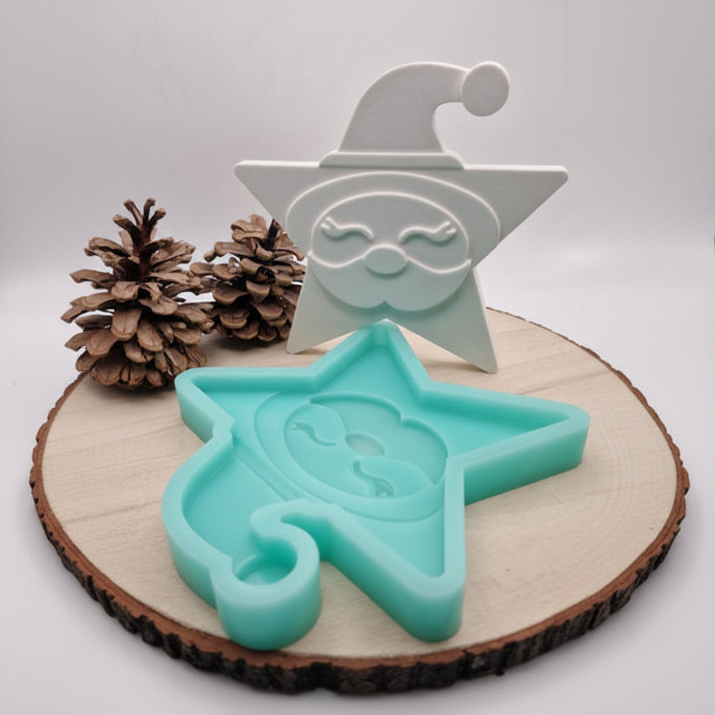 Silikonform Gießform Weihnachtsmann für Tasche einzeln zum Gießen von kreativer Weihnachtsdeko aus Raysin, Beton oder Gips