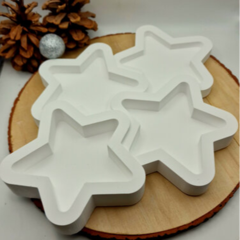 Gegossener Stern Adventskranz aus Raysin mit Silikonform Gießform als kreative DIY Weihnachts Deko und Geschenkidee