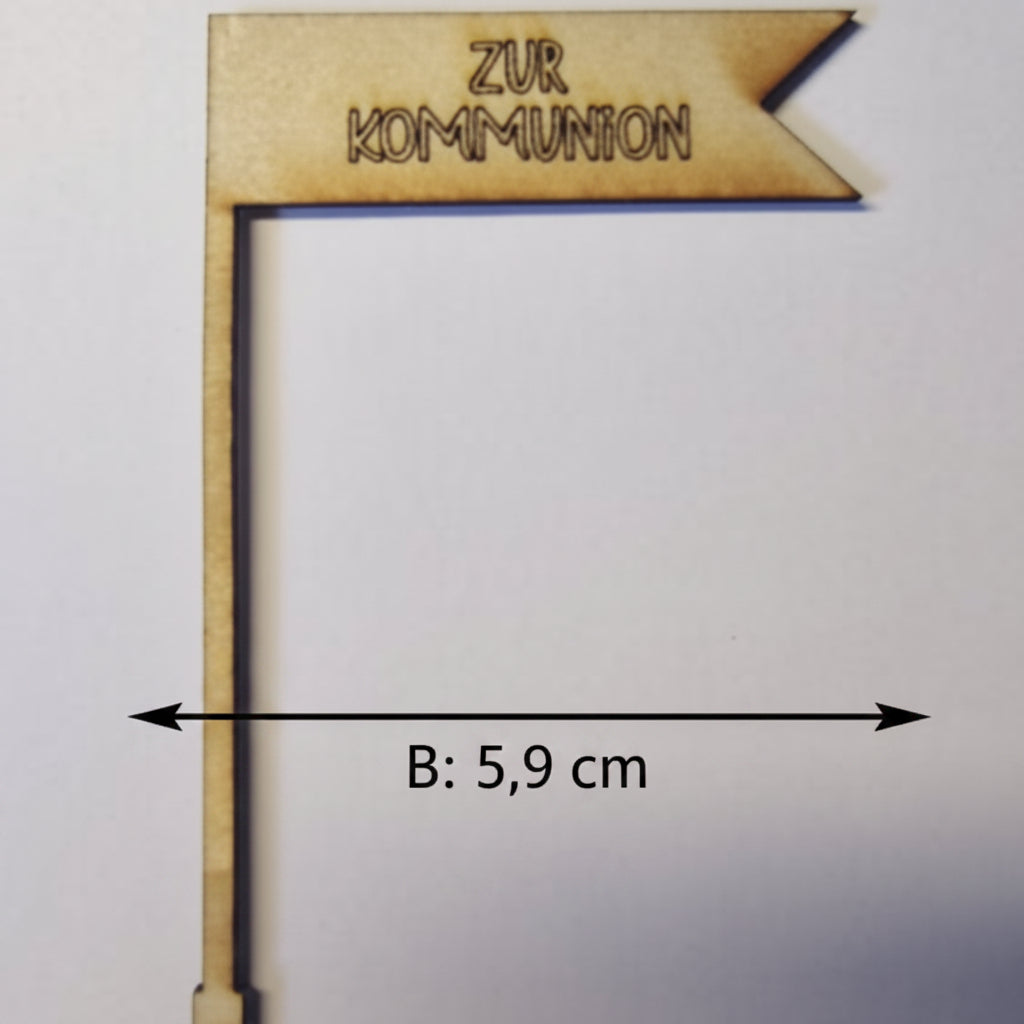Taufe Holzmotiv aus 2 mm Holz für Dekoteller und religiöse Dekoration