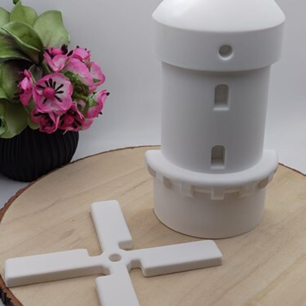 Windmühle aus Raysin gegossen als dekorative DIY Garten und Landhaus Deko mit Silikonform Gießform für kreative Geschenkideen