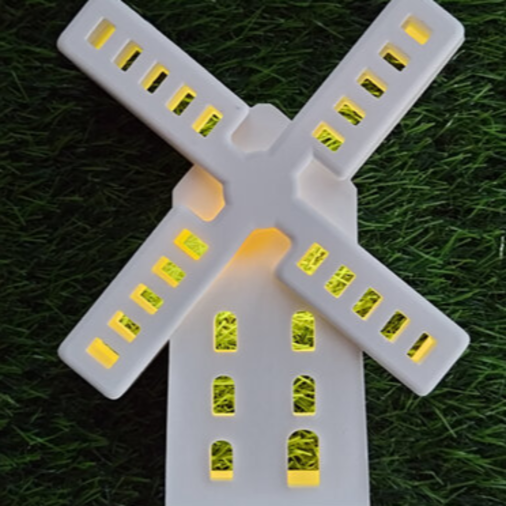 Windmühlen Set aus Raysin als dekorative Leuchtdeko für Wohndekoration, Fensterbankdeko und kreative DIY Dekorationsideen im Landhausstil